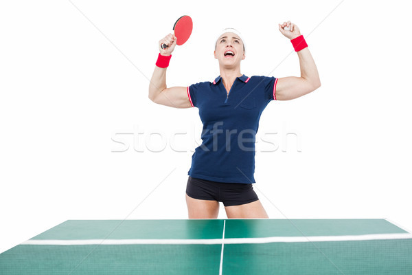 Weiblichen Athleten spielen ping pong weiß Frau Stock foto © wavebreak_media