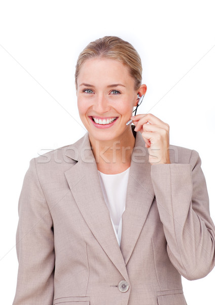 Assertive customer service representative using headset  Stock photo © wavebreak_media