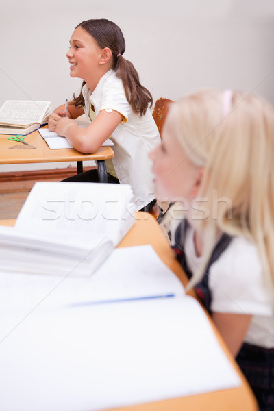 Portret glimlachend leerlingen les klas gelukkig Stockfoto © wavebreak_media