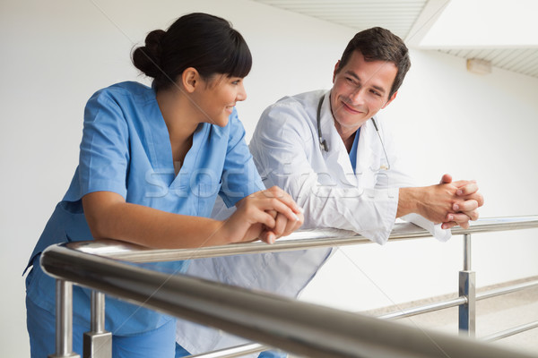 Сток-фото: врач · медсестры · улыбаясь · рельс · больницу