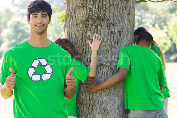 Environmentalist gesturing thumbs up in park Stock photo © wavebreak_media