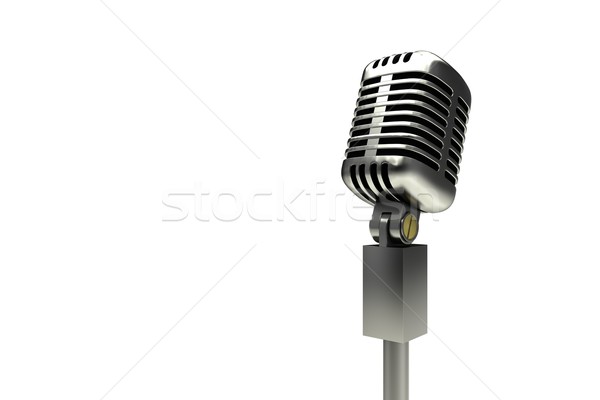 Digitálisan generált retro króm mikrofon fehér Stock fotó © wavebreak_media