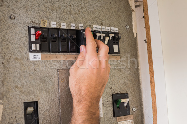 Electrician working on the fuse box Stock photo © wavebreak_media