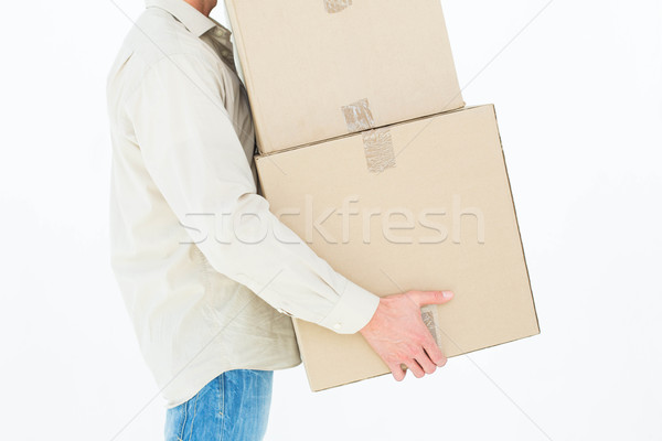Mensajero cartón cajas imagen blanco Foto stock © wavebreak_media