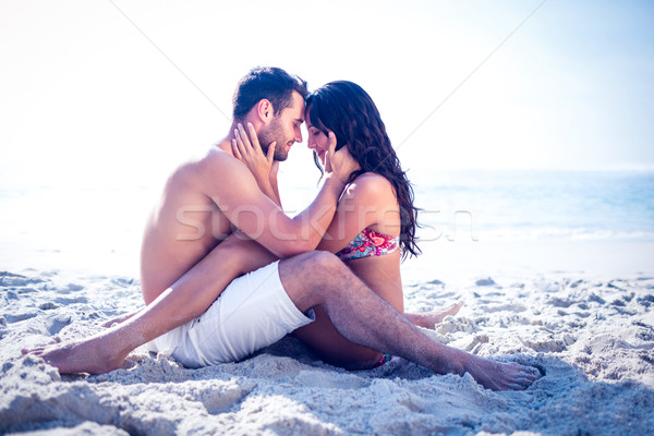 快樂 可愛 情侶 擁抱 海灘 微笑 商業照片 © wavebreak_media