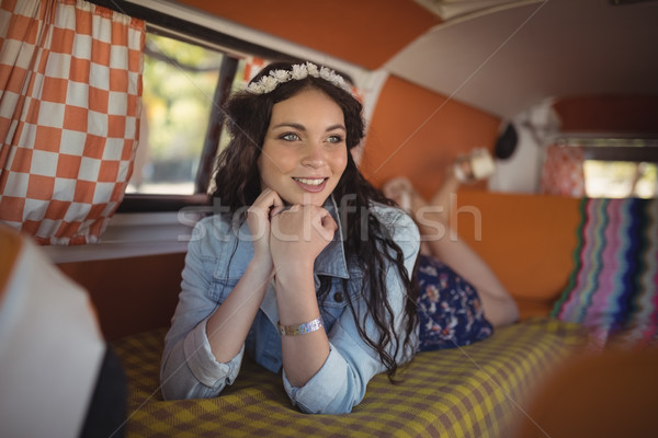 Woman looking away in van Stock photo © wavebreak_media
