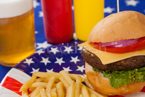 Snacks in plate with 4th july theme Stock photo © wavebreak_media