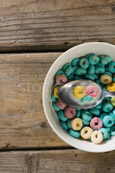 Cereal rings soaked in milk Stock photo © wavebreak_media