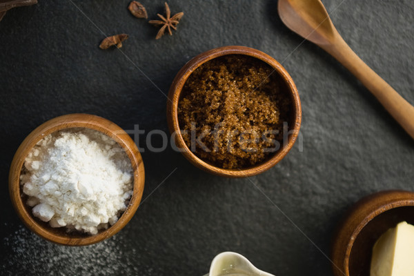 Ver ingrediente farinha tabela madeira Foto stock © wavebreak_media