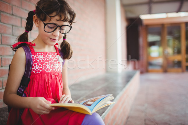 Seated schoolgirl reading a book Stock photo © wavebreak_media