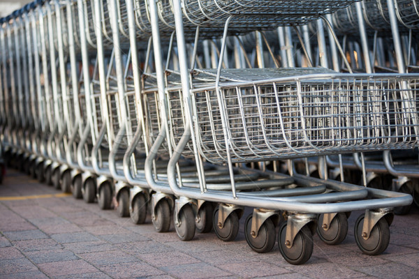 Shopping carts arranged in a row Stock photo © wavebreak_media