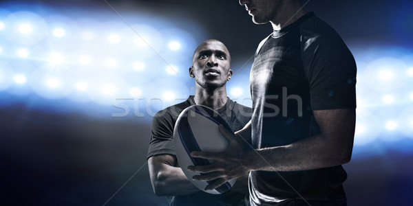 Imagine Rugby player gândire Imagine de stoc © wavebreak_media