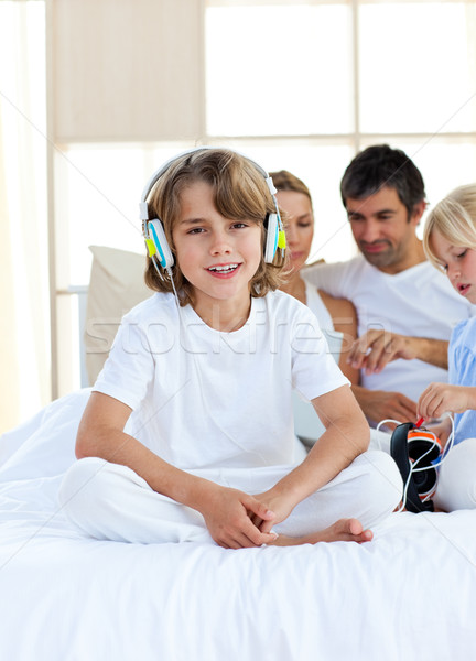 Adorable child listening music Stock photo © wavebreak_media