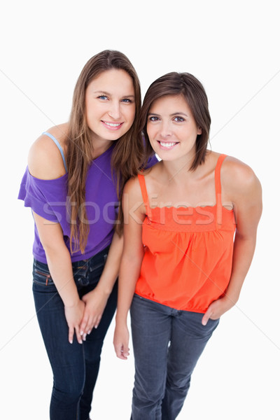 Doua adolescenti inainte fericit frumuseţe Imagine de stoc © wavebreak_media
