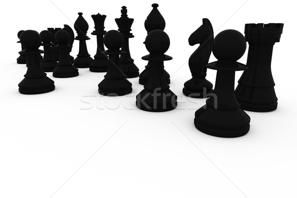 Black chess pieces in a row Stock photo © wavebreak_media