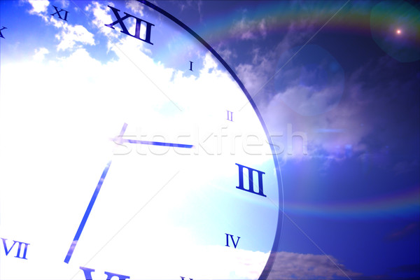 Digitalmente gerado relógio blue sky Foto stock © wavebreak_media