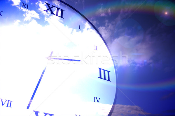 Digitally generated roman numeral clock Stock photo © wavebreak_media