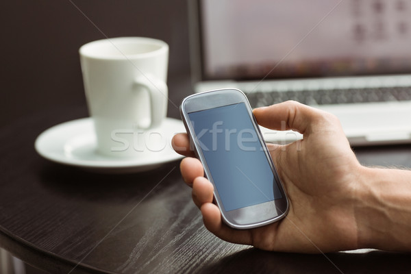 étudiant téléphone portable café Université téléphone [[stock_photo]] © wavebreak_media