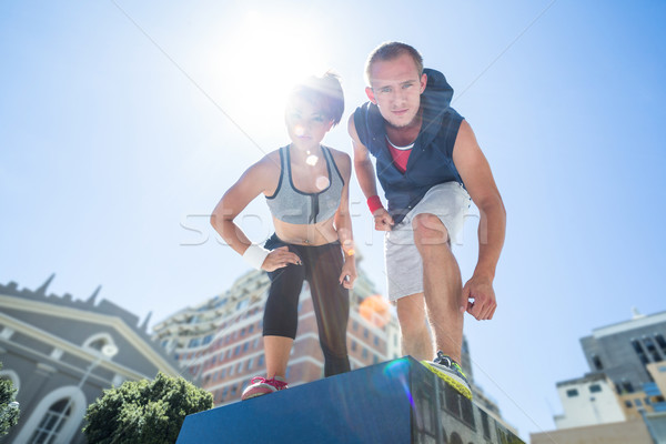 Portrait of a couple preparing to parkour Stock photo © wavebreak_media