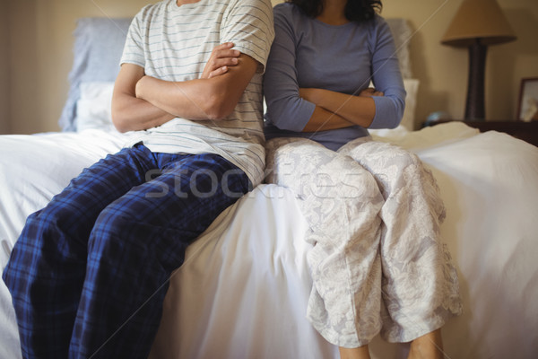 Paar andere Schlafzimmer home Bett asian Stock foto © wavebreak_media