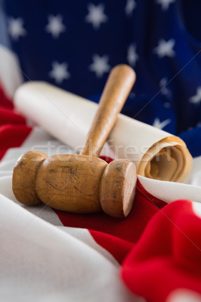 Gavel and legal documents arranged on American flag Stock photo © wavebreak_media