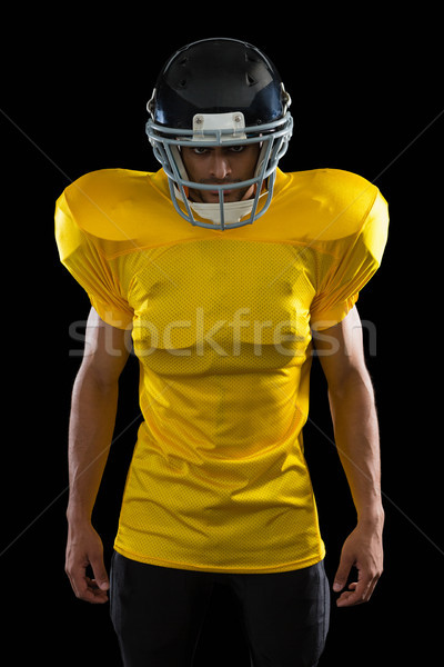 Stock fotó: Amerikai · futballista · fej · viselet · portré · fekete