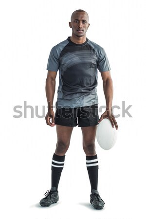 Sportowiec rugby ball stałego biały fitness rugby Zdjęcia stock © wavebreak_media