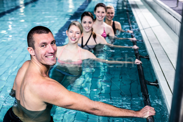 Dopasować grupy basen kobieta wody szczęśliwy Zdjęcia stock © wavebreak_media