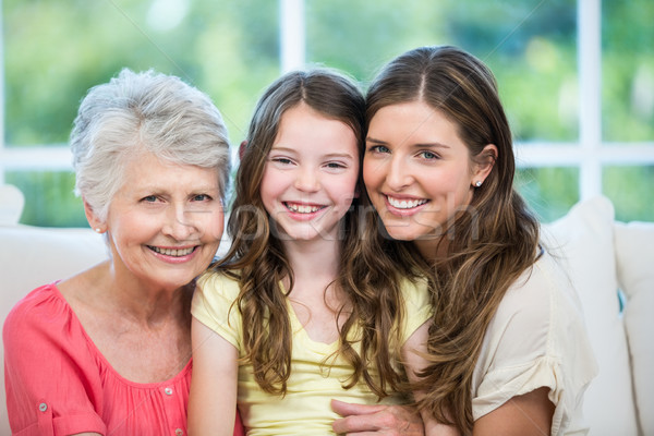 Portrait famille séance canapé maison [[stock_photo]] © wavebreak_media