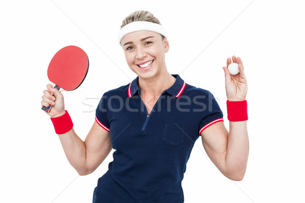 Femminile atleta giocare ping pong bianco donna Foto d'archivio © wavebreak_media