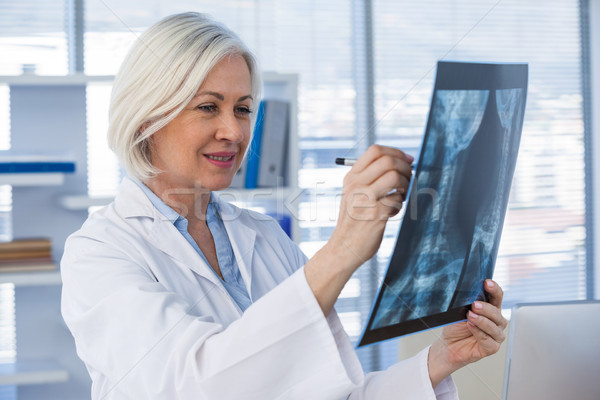  Female doctor examining x-ray report Stock photo © wavebreak_media