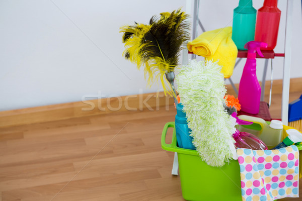 Close up of cleaning equipment on hardwood floor Stock photo © wavebreak_media