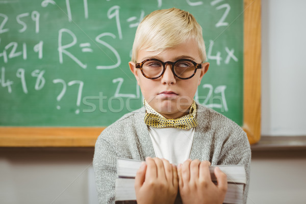 Foto stock: Para · cima · professor · livros · escolas · estudante