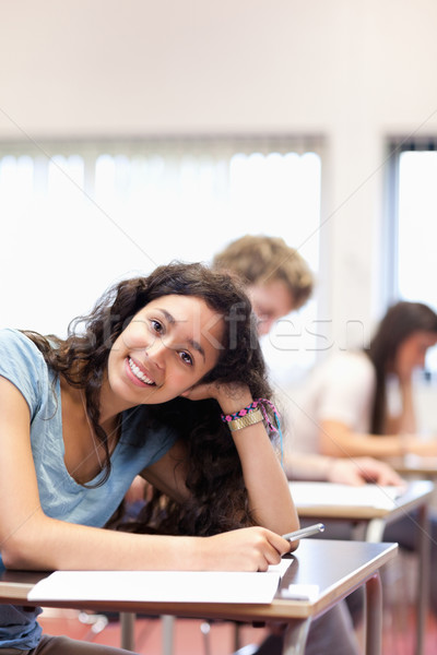 Portrait souriant jeunes étudiant posant classe [[stock_photo]] © wavebreak_media