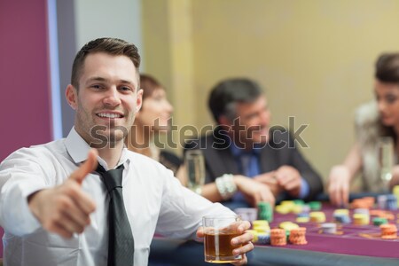 Stockfoto: Roulette · tabel · casino · vrouw · geld