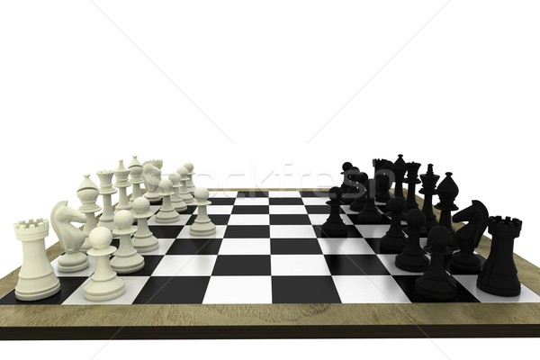 Black and white chess pieces on board Stock photo © wavebreak_media