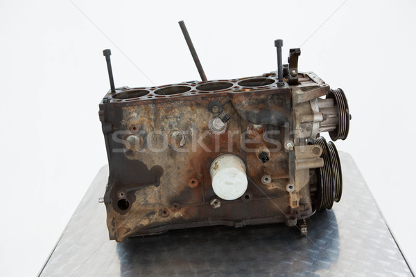 Oude auto motor witte tabel Stockfoto © wavebreak_media
