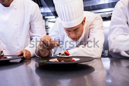 Foto stock: Preocupado · armazém · gerente · secretária · sessão · homem