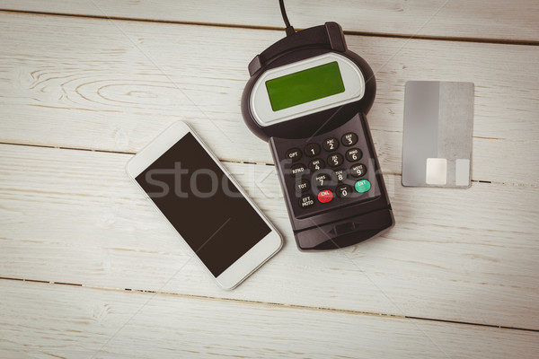 Overhead of pin terminal and smartphone Stock photo © wavebreak_media