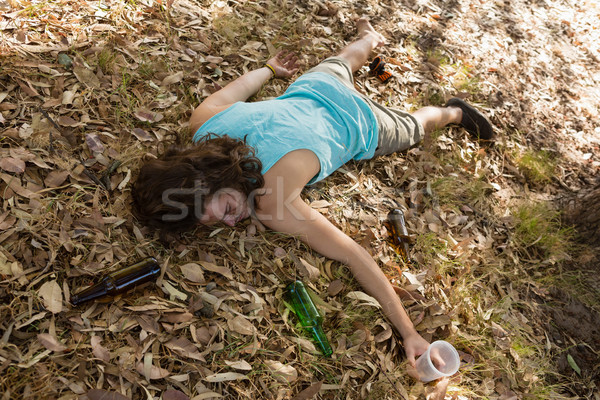 Inconscient homme dormir parc ivre été [[stock_photo]] © wavebreak_media