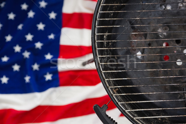 Grill amerykańską flagę tle tabeli banderą Zdjęcia stock © wavebreak_media