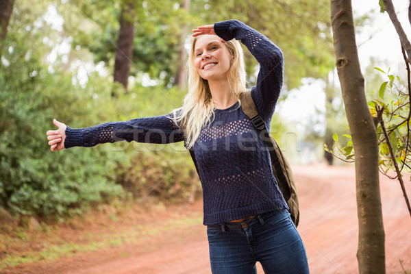 Bastante polegar fora mulher feliz legal Foto stock © wavebreak_media