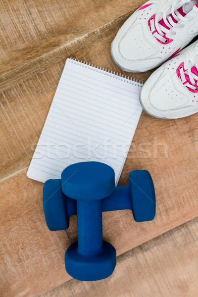 Zutaten Holztisch Gesundheit Ausübung Merkzettel Stock foto © wavebreak_media