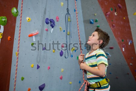 Fit athletes climbing wall in club Stock photo © wavebreak_media