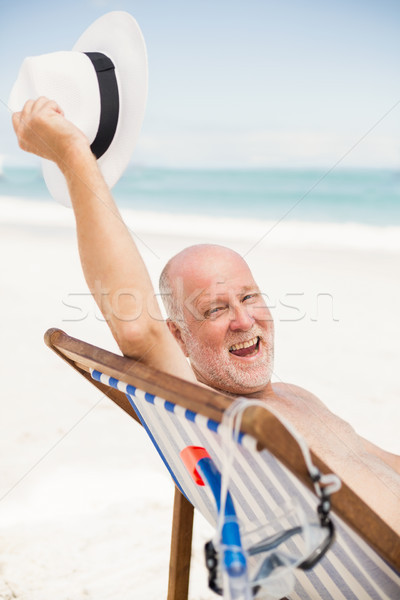 Senior man holding his sunhat Stock photo © wavebreak_media
