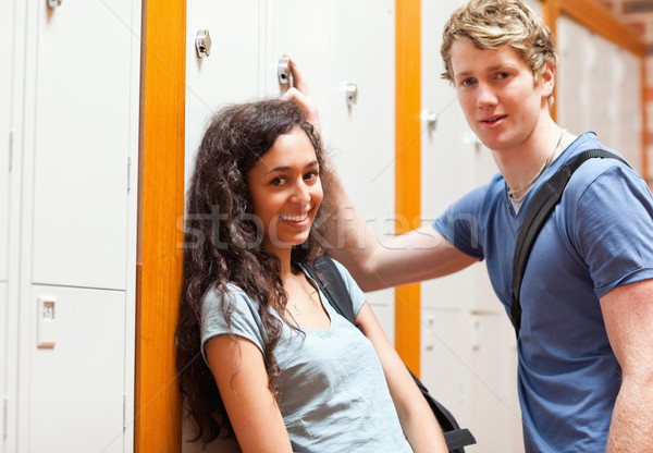 Happy couple flirting in a corridor Stock photo © wavebreak_media