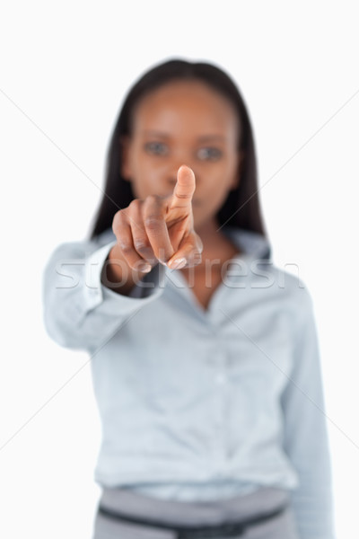 肖像 女性実業家 触れる 目に見えない 画面 白 ストックフォト © wavebreak_media