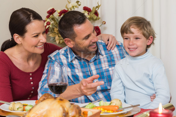 Portrait of parents and son at christmas dinner Stock photo © wavebreak_media