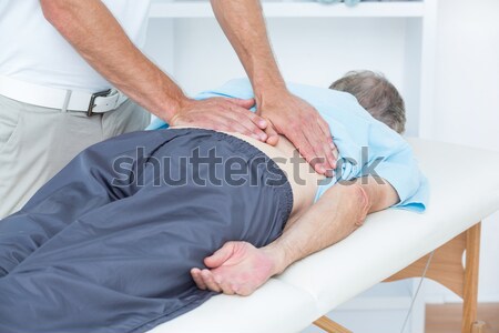 Stockfoto: Nek · massage · patiënt · medische · kantoor · man