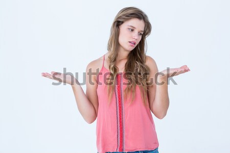 Unsure woman gesturing do not know sign Stock photo © wavebreak_media